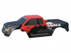 Nitro gt-1 truck painted body (m.grey/black/red)