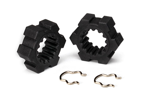 Wheel hubs, hex (2)/ hex clips (2)