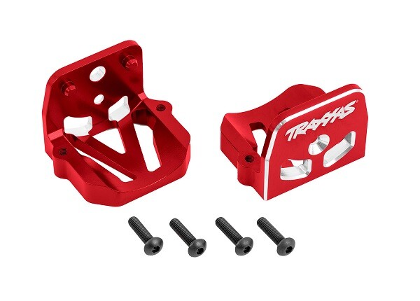 Traxxas - Motor mounts, 6061-T6 aluminum (red-anodized) (front & rear) (TRX-7760-RED)
