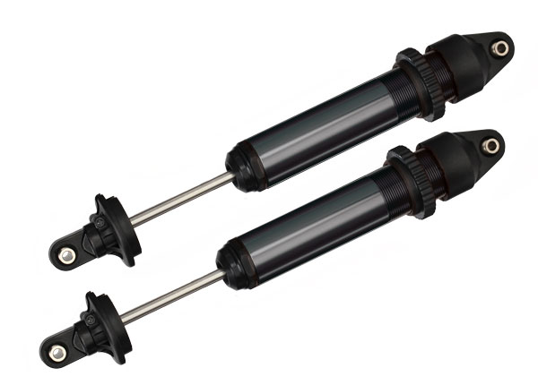 Shocks, GTX, aluminum, black-anodized (fully assembled w/o springs) (2) (TRX-7761A)