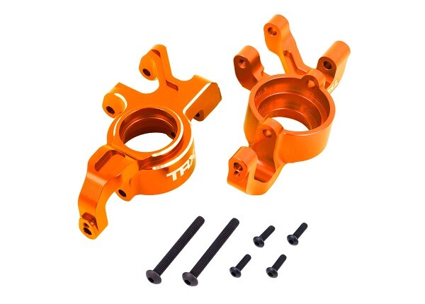 Traxxas - Steering blocks, 6061-T6 aluminum (orange-anodized), left & right (TRX-7836-ORNG)