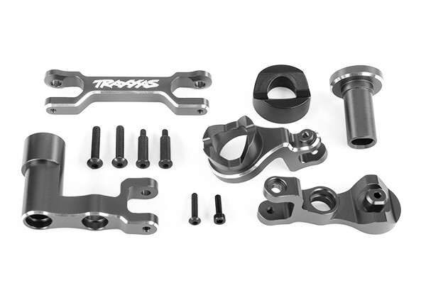 Traxxas - Steering bellcranks (left & right)/ draglink (6061-T6 aluminum, gray-anodized) (fits XRT) (TRX-7843-GRAY)