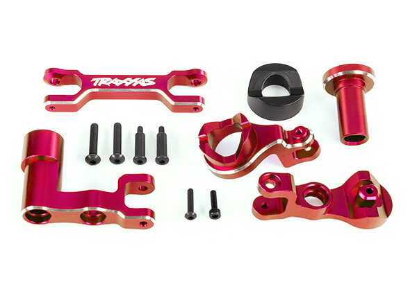 Traxxas - Steering bellcranks (left & right)/ draglink (6061-T6 aluminum, red-anodized) (fits XRT) (TRX-7843-RED)