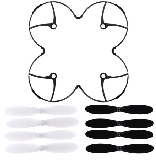 Hubsan X4 (met camera) propeller beschermer + 8 Propellers (zwart/wit)