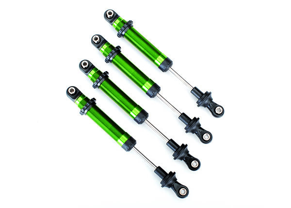 Traxxas - Shocks, GTS, aluminum (green-anodized) (assembled without springs) (4) (TRX-8160-GRN)