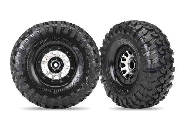 Traxxas - Tires & wheels, assembled (Method Race Wheels 105 Beadlock 2.2" black chrome beadlock wheels, Canyon Trail 5.3x2.2" tires, foam inserts)...