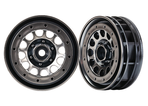 Wheels, Method 105 1.9" (black chrome, beadlock) (beadlock rings sold separately) (TRX-8173)