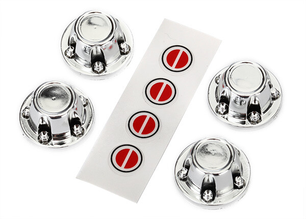 Center caps, wheel (chrome) (4)/ decal sheet (TRX-8176)