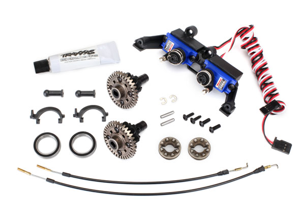 Differential, locking, front and rear (assembled) (includes T-Lock cables and servo) (TRX-8195)