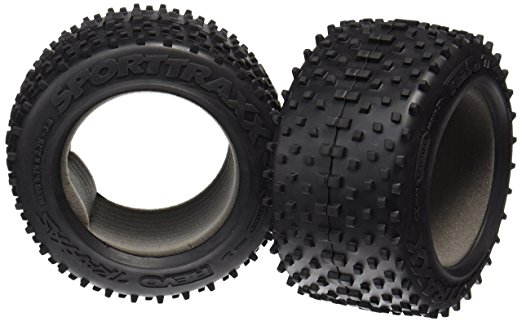 Tires, sporttraxx racing 3.8" (soft compound, directional and asymmetrical tread design)/ foam inserts (2)