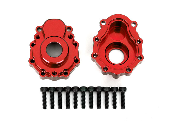 Portal housings, outer, 6061-T6 aluminum (red-anodized) (TRX-8251R)