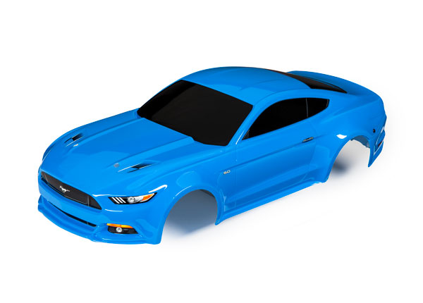 Body, Ford Mustang, Grabber Blauw (gespoten, stickers reeds geplakt)