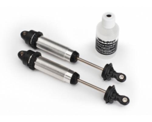 Shocks, GTR, silver aluminum (fully assembled w/o springs) (front, threaded) (2) (TRX-8450)