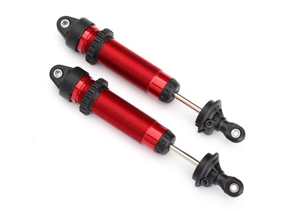 Shocks, GTR, aluminum (red-anodized) (fully assembled w/o springs) (front, threaded) (2) (TRX-8450R)