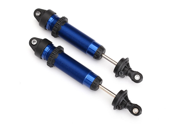 Shocks, GTR, aluminum (blue-anodized) (fully assembled w/o springs) (front, threaded) (2) (TRX-8450X)