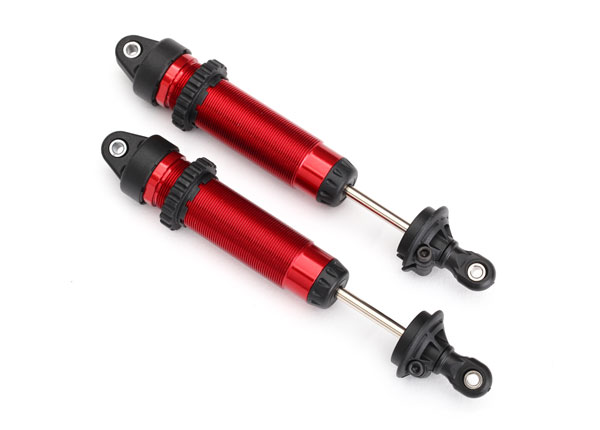Shocks, GTR, 139mm, aluminum (red-anodized) (rear, threaded) (2) (TRX-8460R)
