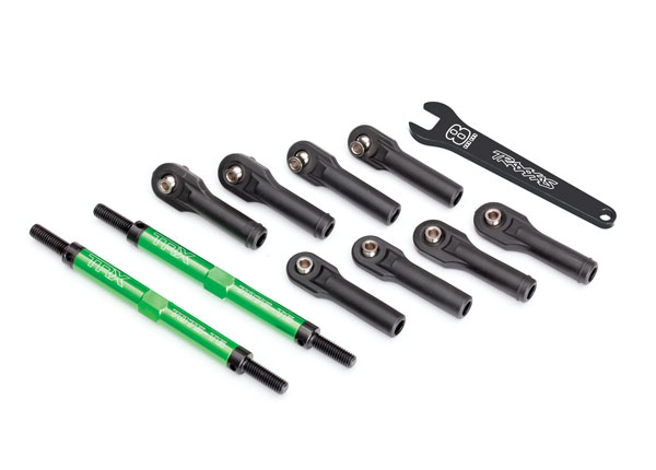 Toe links, E-Revo VXL (TUBES green-anodized, 7075-T6 aluminum, stronger than titanium) (144mm) (TRX-8638G)