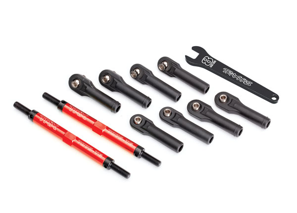Toe links, E-Revo VXL (TUBES red-anodized, 7075-T6 aluminum, stronger than titanium) (144mm) (TRX-8638R)