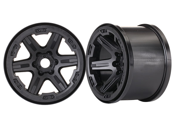 Wheels, 3.8" (black) (2) (17mm splined) (TRX-8671)