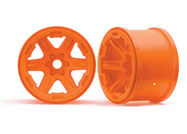 Wheels, 3.8" (orange) (2) (17mm splined) (TRX-8671A)