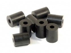 Rubber tube 3 x 8 10mm (shaped/black/8pcs)