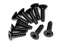 Tp. flat head screw m3x10mm (hex socket/10pcs)
