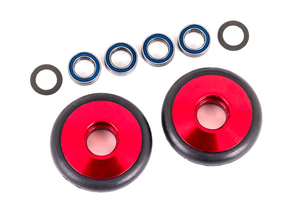 Traxxas - Wheels, wheelie bar, 6061-T6 aluminum (red-anodized) (TRX-9461R)