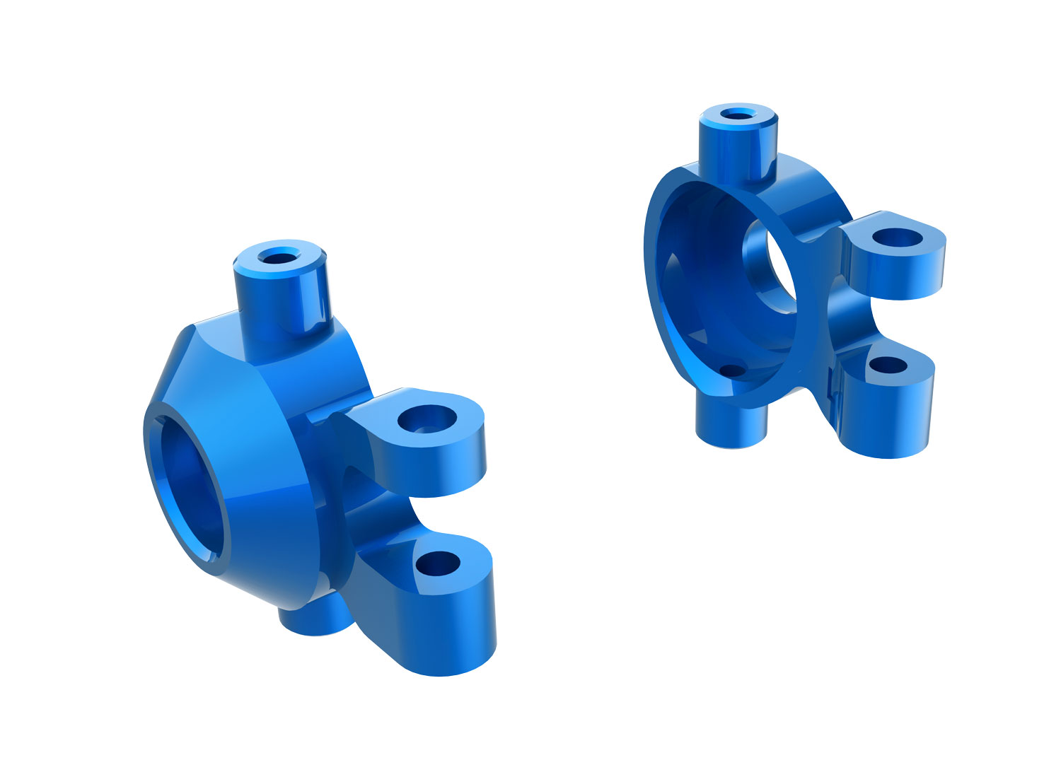 Traxxas - Steering blocks, 6061-T6 aluminum (blue-anodized) (left & right) (TRX-9737-BLUE)