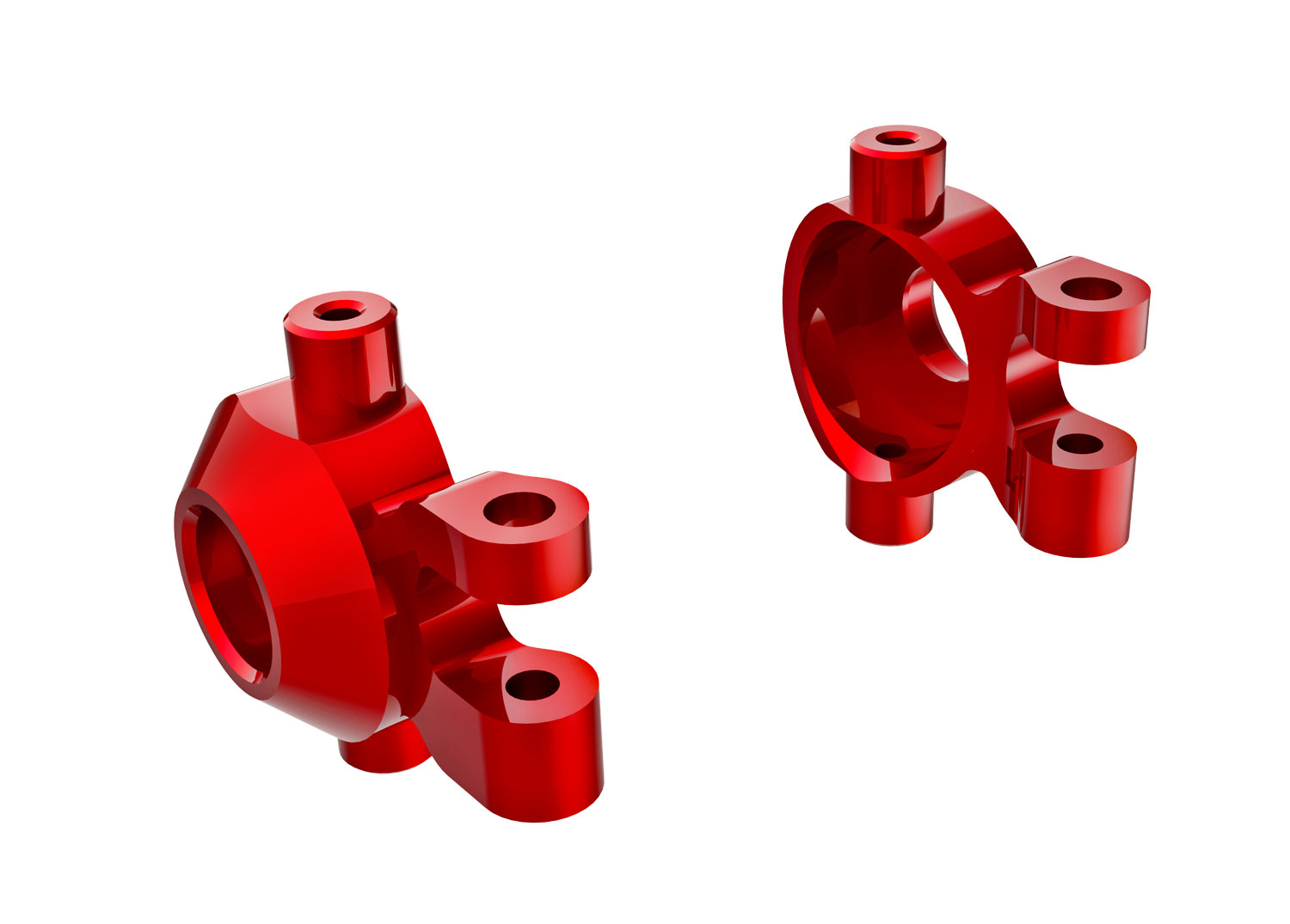 Traxxas - Steering blocks, 6061-T6 aluminum (red-anodized) (left & right) (TRX-9737-RED)