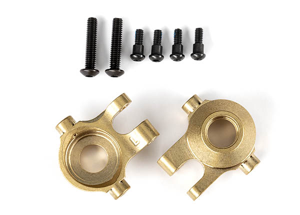Traxxas - Steering blocks, brass (7 grams) (left & right)/ 2.5x12mm BCS (with threadlock) (2)/ 2x6mm SS (with threadlock) (4) (TRX-9737)