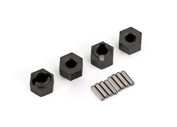 Traxxas - Wheel hubs, 7mm hex (4)/ axle pins (4) (TRX-9750)