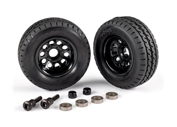 Traxxas - Trailer wheels (2)/ tires (2)/ mounting hardware (TRX-9797)