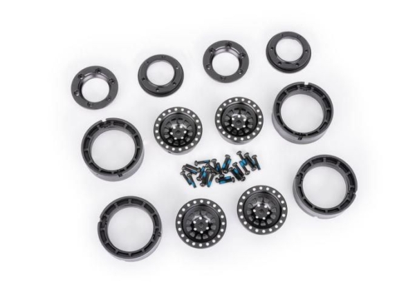 Traxxas - Wheels, 1.0 6061-T6 aluminum (black-anodized) (4)/ 2x8mm BCS (24) (TRX-9881-BLK)