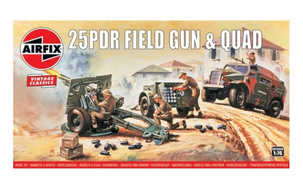 Airfix 1/76 25PDR Field Gun And Quad Vintage Classics