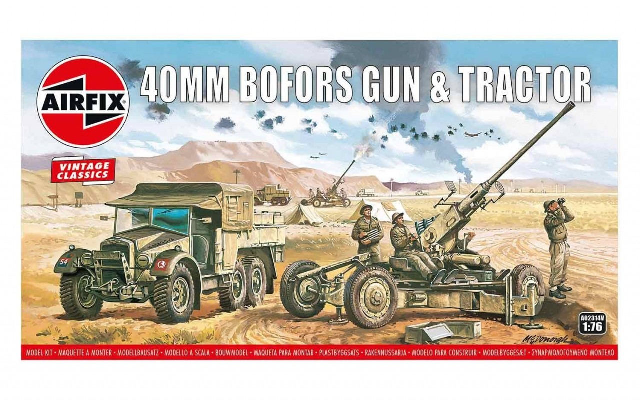 Airfix 1/76 Bofors 40mm Gun & Tractor Vintage Classics