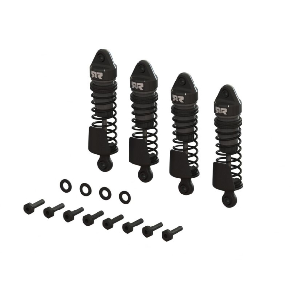 Arrma - Aluminum Shock Set, 58mm Length, 2000 cSt Oil (4) (gun metal) for GROM (ARA-1560)