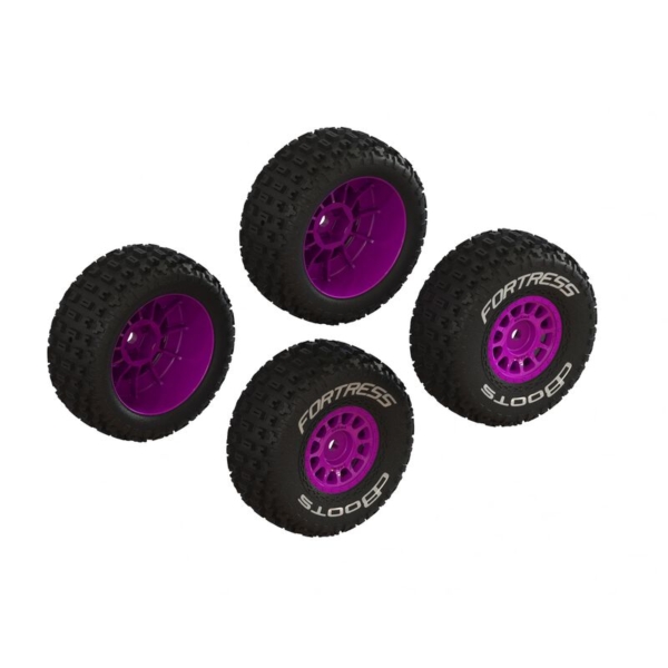 Arrma - Dboots fortress tire set glued (purple) (2 pairs)