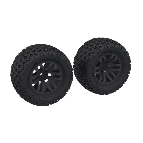 Arrma - dBoots 'FORTRESS MT' Tire Set Glued, Black (2) (ARA-1608)