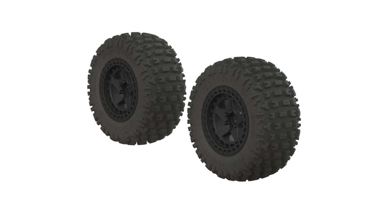 Arrma - Fortress SC Tire Set Glued Black (2) (AR550042)