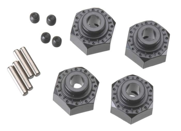 12mm Aluminum Hub (Black) (4pcs) (AX30429)
