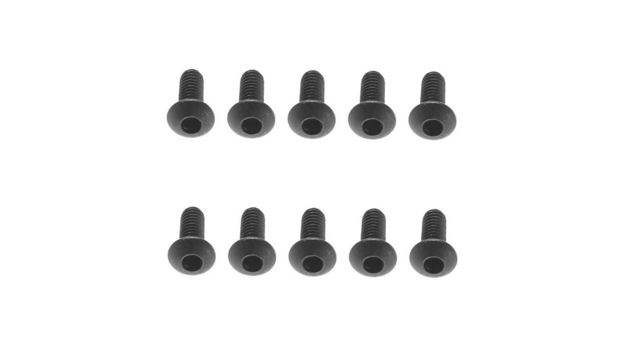 M2.6x6mm Hex Socket Button Black (10) (AXIC1280)