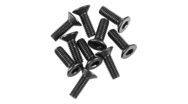 M2.6x8mm Hex Socket Flat Head Black (10) (AXIC3372)