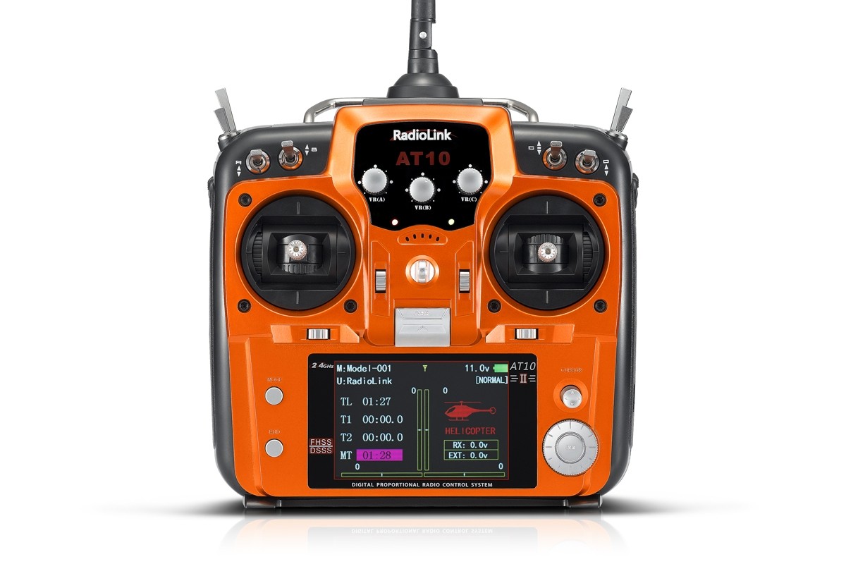 Radiolink T10II 10/12-Kanaals zender (Mode 1) met R12DS ontvanger & Telemetrie module