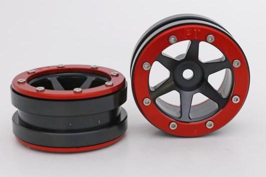 Metsafil Beadlock Wheels PT-Slingshot Zwart / Rood 1.9 (2st)