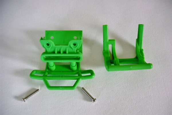Bumper, front / bumper mount, front / 4x23mm RM (2)/ 3x10mm RST (2) (green)