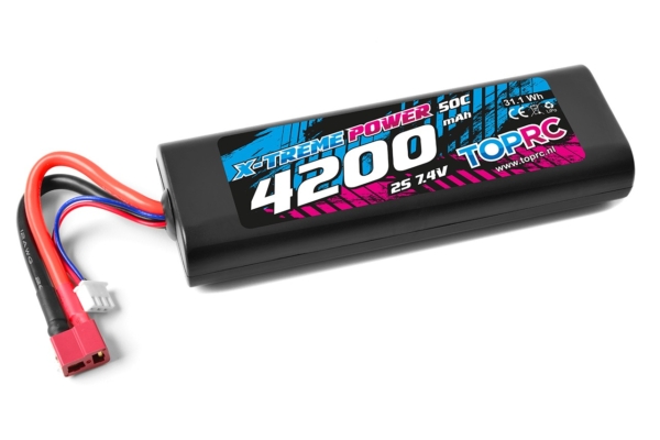 TRC Car Lipo 50c 7,4 volt 4200mah met Deans stekker