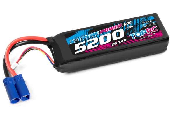 TRC Lipo 60c 7,4 volt 5200mah met EC5 stekker