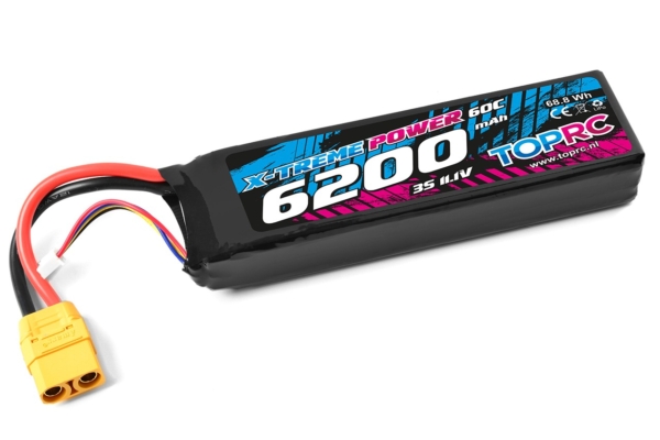 TRC Lipo 60c 11.1 volt 6200mah met XT90 stekker