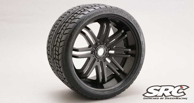 Sweep Racing Road Crusher Belted wielen - 1/4 Offset - 17mm - Zwart