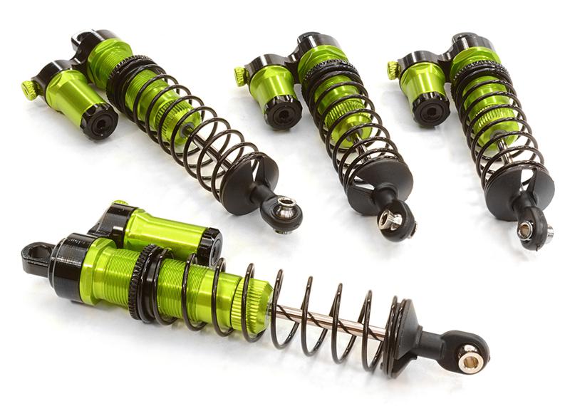 Machined XSR9 Piggyback Shock Set (4), Green -Traxxas Rustler 4X4/Stampede 4x4